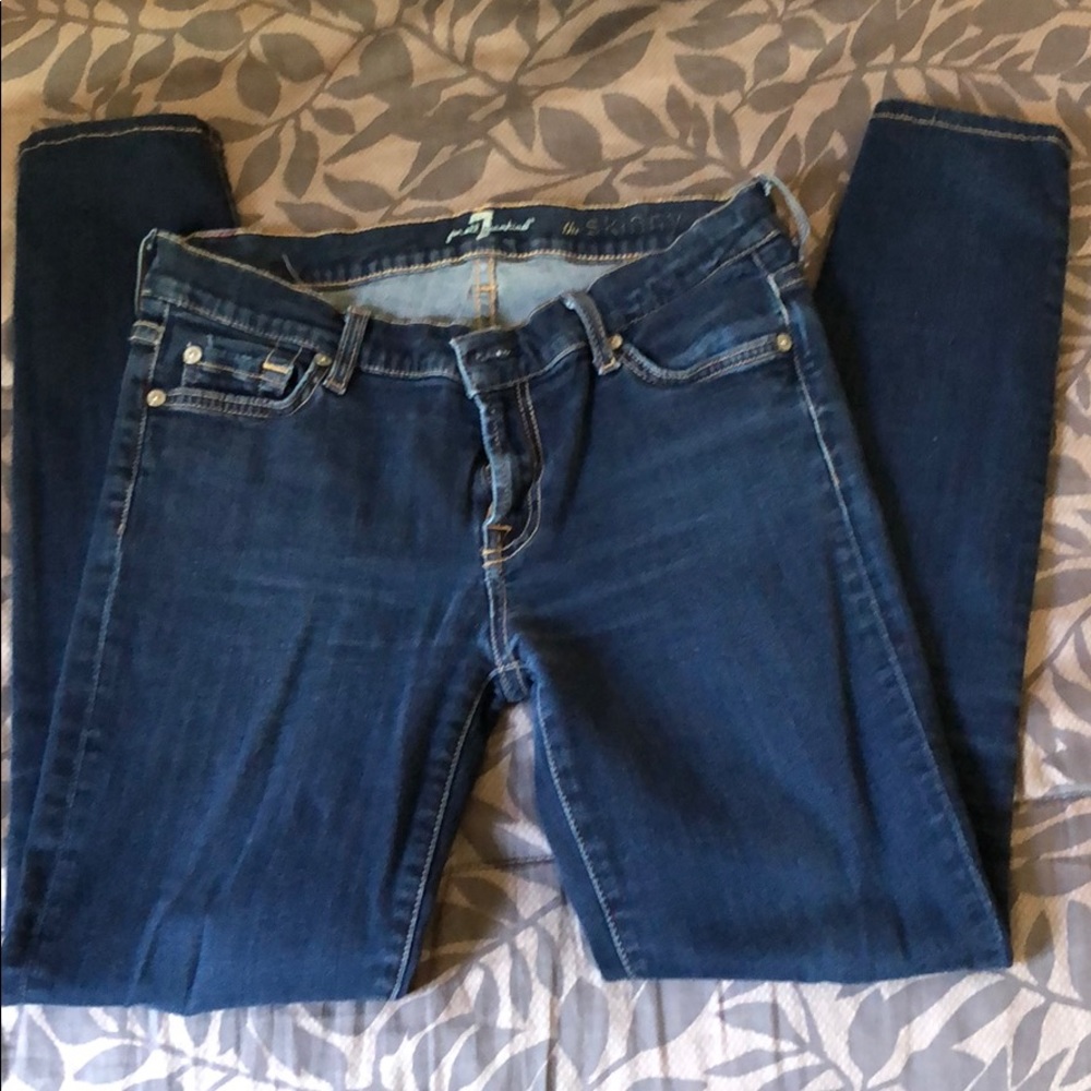 7 for all mankind super skinny jeans blue 30